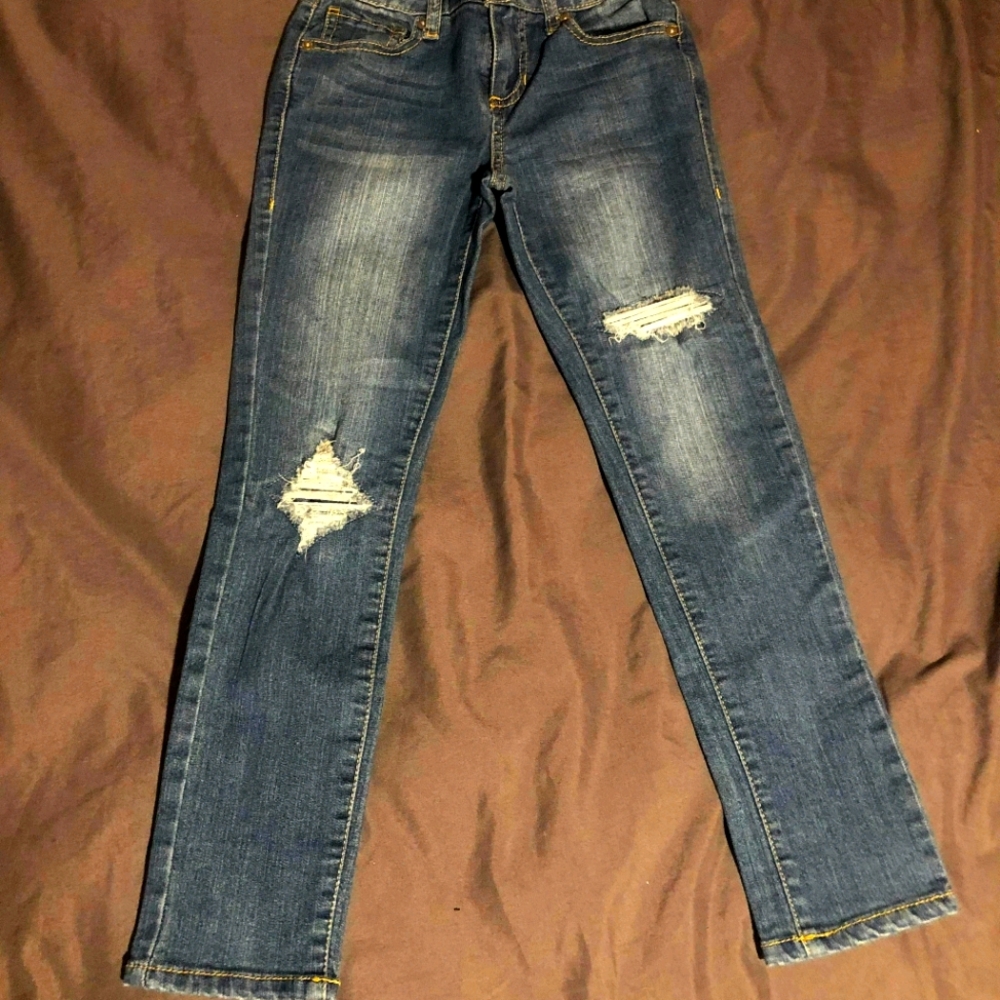 Girl's Distressed Blue Jeans Size 7